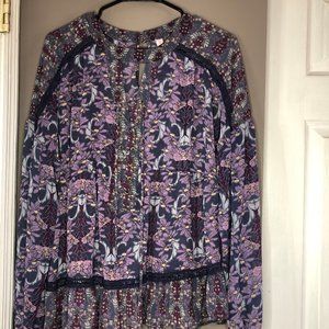 Xhilaration Purple Floral Blouse